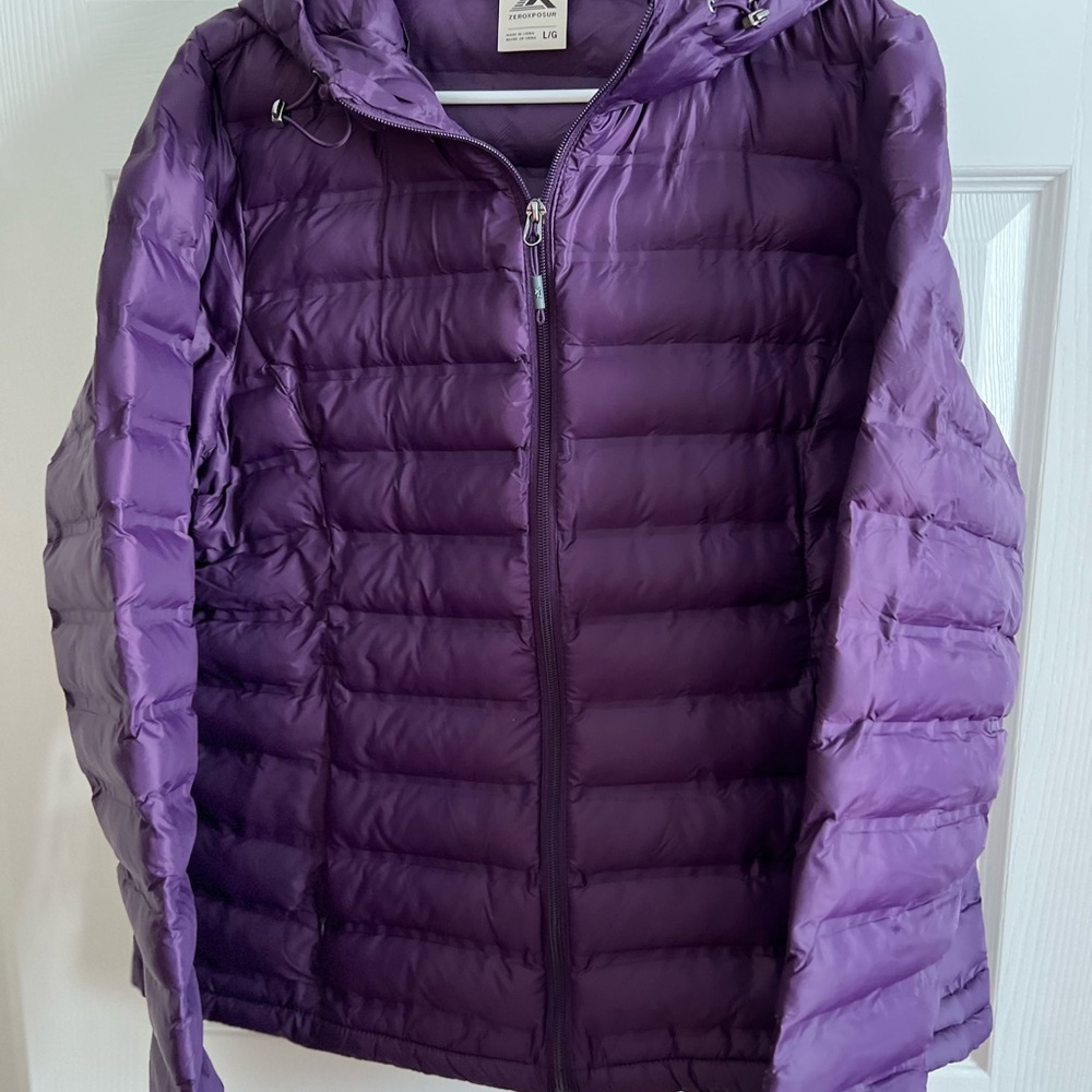 Purple Puffer Jacket with Hood